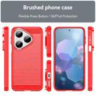 For Huawei Pura 80 5G Brushed Texture Carbon Fiber TPU Phone Case(Red) - 2