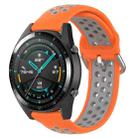 22mm Universal Sports Two Colors Silicone Replacement Strap Watchband(Orange Grey) - 1