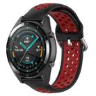 22mm Universal Sports Two Colors Silicone Replacement Strap Watchband(Red Black) - 1