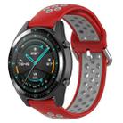 22mm Universal Sports Two Colors Silicone Replacement Strap Watchband(Red Grey) - 1