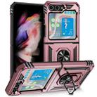 For Samsung Galaxy Z Flip5 Shockproof TPU + PC Phone Case with Holder(Rose Gold) - 1