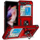 For Samsung Galaxy Z Flip5 Shockproof TPU + PC Phone Case with Holder(Red) - 1