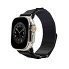 Nylon Two Section Watch Band For Apple Watch SE 44mm(Black) - 1