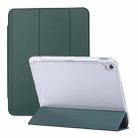 For iPad Pro 11 2022 / 2021 / 2020 3-Fold Lock Buckle Leather Smart Tablet Case(Deep Green) - 1