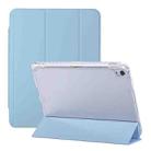 For iPad Air 2022 / 2020 10.9 3-Fold Lock Buckle Leather Smart Tablet Case(Sky Blue) - 1