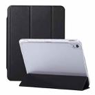 For iPad Air 2022 / 2020 10.9 3-Fold Lock Buckle Leather Smart Tablet Case(Black) - 1