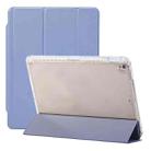 For iPad 10.2 2021 / 2020 / 10.5 3-Fold Lock Buckle Leather Smart Tablet Case(Lavender Purple) - 1