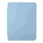 For iPad Air / Air 2 / 9.7 2017 / 2018 3-Fold Lock Buckle Leather Smart Tablet Case(Sky Blue) - 2