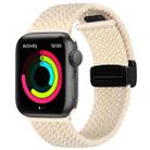 Magnetic Fold Clasp Woven Watch Band For Apple Watch 8 45mm(Starlight Color) - 1