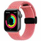 Magnetic Fold Clasp Woven Watch Band For Apple Watch SE 2022 40mm(Pink) - 1
