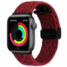 Magnetic Fold Clasp Woven Watch Band For Apple Watch 7 45mm(Black Sand Red) - 1
