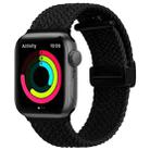 Magnetic Fold Clasp Woven Watch Band For Apple Watch 6 44mm(Black) - 1