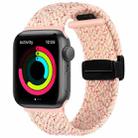 Magnetic Fold Clasp Woven Watch Band For Apple Watch 3 38mm(Starlight Pink) - 1