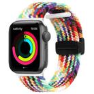 Magnetic Fold Clasp Woven Watch Band For Apple Watch 9 45mm(Rainbow Color) - 1