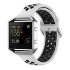 For Fitbit Versa 2 / Versa / Versa Lite / Blaze 23mm Sports Two Colors Silicone Replacement Strap Watchband(White Black) - 1