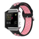 For Fitbit Versa 2 / Versa / Versa Lite / Blaze 23mm Sports Two Colors Silicone Replacement Strap Watchband(Black Pink) - 1