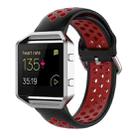 For Fitbit Versa 2 / Versa / Versa Lite / Blaze 23mm Sports Two Colors Silicone Replacement Strap Watchband(Black Red) - 1