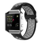 For Fitbit Versa 2 / Versa / Versa Lite / Blaze 23mm Sports Two Colors Silicone Replacement Strap Watchband(Black Grey) - 1