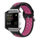For Fitbit Versa 2 / Versa / Versa Lite / Blaze 23mm Sports Two Colors Silicone Replacement Strap Watchband(Black Rose Red) - 1