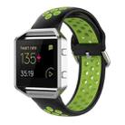 For Fitbit Versa 2 / Versa / Versa Lite / Blaze 23mm Sports Two Colors Silicone Replacement Strap Watchband(Black Lime) - 1