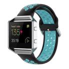 For Fitbit Versa 2 / Versa / Versa Lite / Blaze 23mm Sports Two Colors Silicone Replacement Strap Watchband(Black Teal) - 1