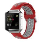 For Fitbit Versa 2 / Versa / Versa Lite / Blaze 23mm Sports Two Colors Silicone Replacement Strap Watchband(Red Grey) - 1