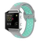 For Fitbit Versa 2 / Versa / Versa Lite / Blaze 23mm Sports Two Colors Silicone Replacement Strap Watchband(Grey Teal) - 1