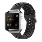 For Fitbit Versa 2 / Versa / Versa Lite / Blaze 23mm Sports Two Colors Silicone Replacement Strap Watchband(Coal Black + Black) - 1