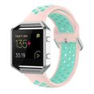 For Fitbit Versa 2 / Versa / Versa Lite / Blaze 23mm Sports Two Colors Silicone Replacement Strap Watchband(Light Pink Teal) - 1