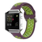 For Fitbit Versa 2 / Versa / Versa Lite / Blaze 23mm Sports Two Colors Silicone Replacement Strap Watchband(Purple Lime) - 1