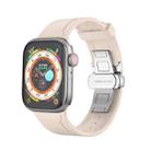 Metal Butterfly Buckle Silicone Watch Band For Apple Watch 5 44mm(Starlight Color) - 1