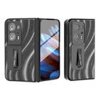 For OPPO Find N2 Galactic Pattern Integrated Protective Phone Case with Holder(Grey) - 1