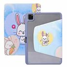 For iPad Pro 11 2022 / 2021 / 2020 3-Fold 360 Rotation Painted Leather Smart Tablet Case(Bunny) - 1