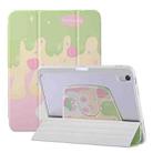For iPad Air / Air 2 / 9.7 2017 / 2018 3-Fold 360 Rotation Painted Leather Smart Tablet Case(Strawberry Dog) - 1