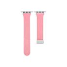 Sheepskin Texture Magnetic Folding Buckle Watch Band For Apple Watch 8 41mm(Pink) - 1