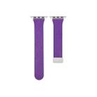 Sheepskin Texture Magnetic Folding Buckle Watch Band For Apple Watch 7 45mm(Purple) - 1