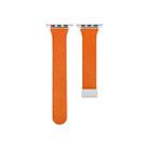 Sheepskin Texture Magnetic Folding Buckle Watch Band For Apple Watch 4 44mm(Orange) - 1