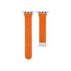 Sheepskin Texture Magnetic Folding Buckle Watch Band For Apple Watch SE 2023 44mm(Orange) - 1