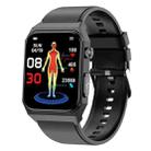 E530 1.91 inch IP68 Waterproof Silicone Band Smart Watch Supports ECG / Non-invasive Blood Sugar(Black) - 1