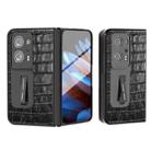 For OPPO Find N2  Integrated Crocodile Texture Genuine Leather Phone Case(Black) - 1