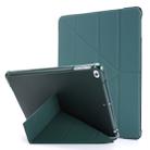 For iPad 9.7 (2018) & (2017) Airbag Deformation Horizontal Flip Leather Case with Holder & Pen Holder(Dark Green) - 1