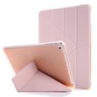 For iPad 9.7 (2018) & (2017) Airbag Deformation Horizontal Flip Leather Case with Holder & Pen Holder(Pink) - 1