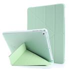 For iPad 9.7 (2018) & (2017) Airbag Deformation Horizontal Flip Leather Case with Holder & Pen Holder(Mint Green) - 1
