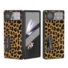 For Xiaomi Mix Fold 2 Integrated Black Edge Leopard Phone Case with Holder(Gold) - 1