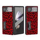For Xiaomi Mix Fold 2 Integrated Black Edge Leopard Phone Case with Holder(Red) - 1