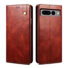 For Google Pixel 8 Oil Wax Crazy Horse Texture Leather Phone Case(Brown) - 1