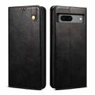 For Google Pixel 7a Oil Wax Crazy Horse Texture Leather Phone Case(Black) - 1