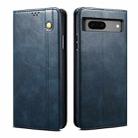 For Google Pixel 7a Oil Wax Crazy Horse Texture Leather Phone Case(Blue) - 1