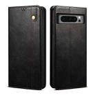 For Google Pixel 8 Pro Oil Wax Crazy Horse Texture Leather Phone Case(Black) - 1