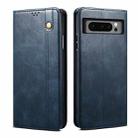 For Google Pixel 8 Pro Oil Wax Crazy Horse Texture Leather Phone Case(Blue) - 1